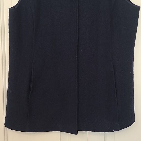 Chico's Boiled Wool Vest Navy Blue Size 1 (M) - Picture 3 of 13